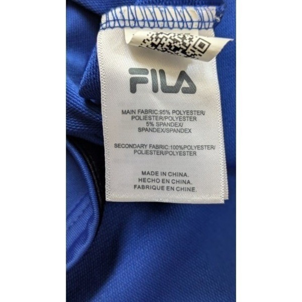 Fila Sport Mens XXL Royal Blue Black Quarter Zip Pullover Athletic Shirt XXL - Picture 3 of 4